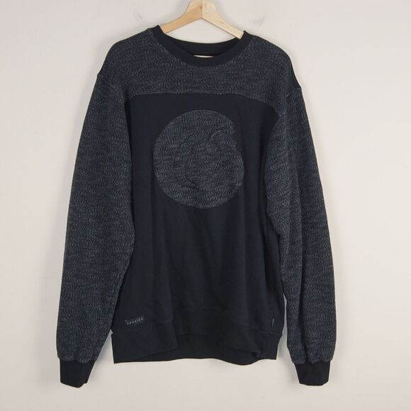 Cookies Black Contrast Knit Cotton Blend Sweatshirt Mens Sz XXL - Picture 1 of 10
